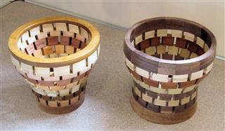 Open segmented vases by Bernard Slingsby